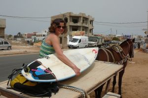 local style transport to a surfspot in Senegal