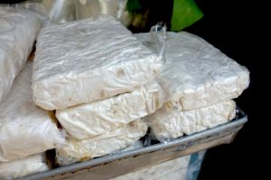 tempeh sold on the market in Bali, Indonesia