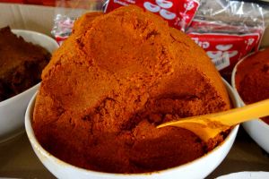 red curry paste on the market in Thailand