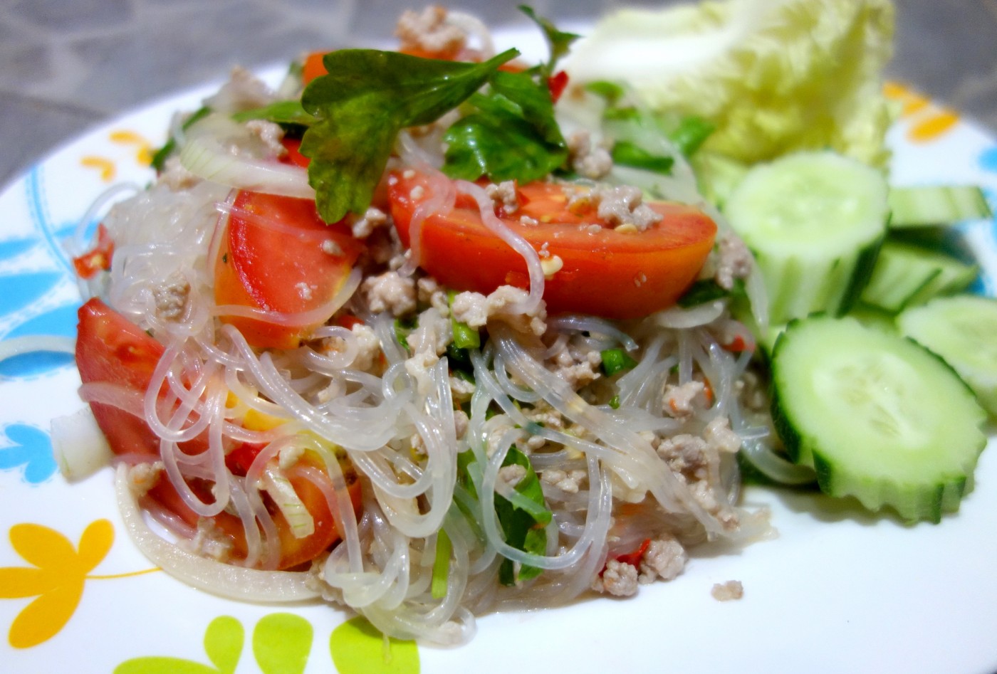 Yum Woon Sen Glass Noodle Salad With Minced Pork Thailand Exotic Recipes Authentic World Food