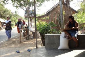 Outdoor food preparations in a street restaurant in Lombok, Indonesia - by Authentic World Food