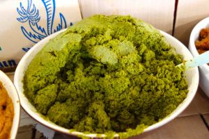 green curry paste on the market in Thailand