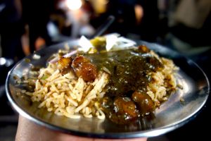 Palak chole - Punjabi spinach with chickpeas