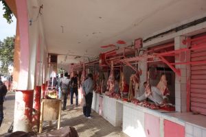 Meat vendors in Morocco - by Authentic World Food