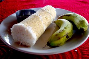 Puttu - Whole wheat flour and coconut roll