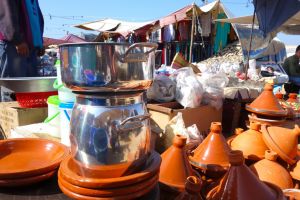 Couscoussier on traditonal Moroccan market, souk, by Authentic World Food