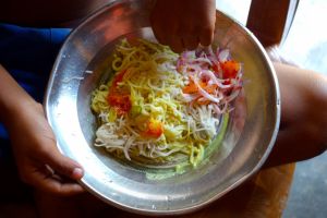 rice noodles with coconut curry Srilankan style - by Authentic World Food