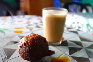 Bonda - fried banana balls with cardamon