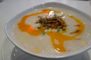 Rice porridge with anchovies