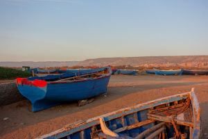 Fishing village, Tamraght, in Morocco with sunset - by Authentic World Food